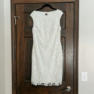 Ralph Lauren embroidered lace sheath dress white